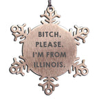 Illinois Fan Ornament Bitch Please From Illinois Snowflake Holiday Gift