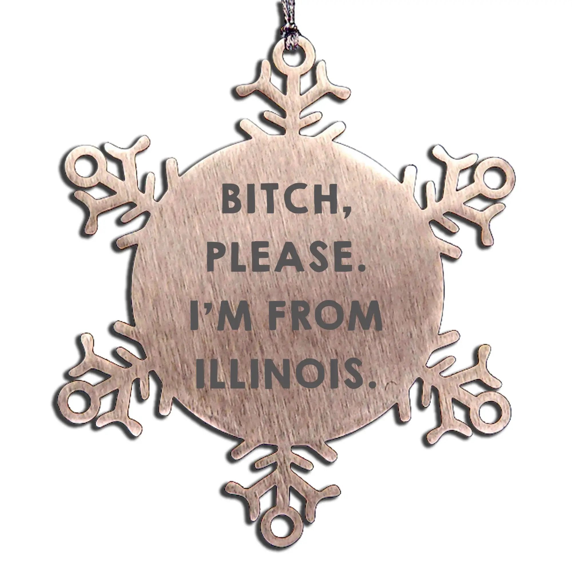 Illinois Fan Ornament Bitch Please From Illinois Snowflake Holiday Gift