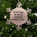 Apartment Manager, Snowflake Ornament, - Do Not Make Me Use My Apartment Manager Voice
