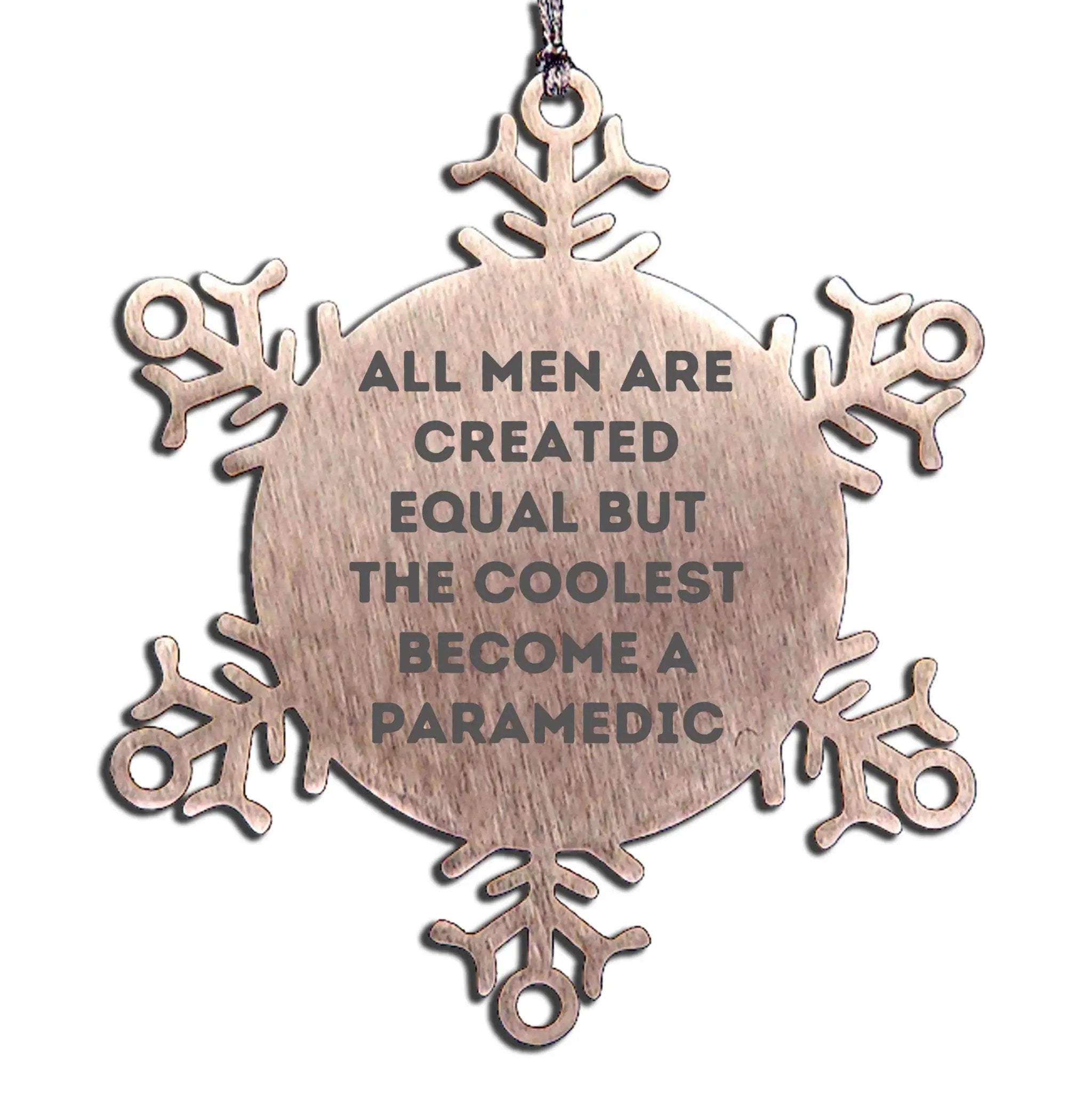 Paramedic Snowflake Ornament Stainless Steel Shatterproof Gift For Christmas
