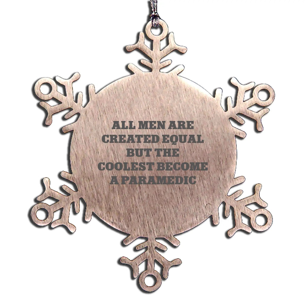 Paramedic Snowflake Ornament Funny Gift For Christmas