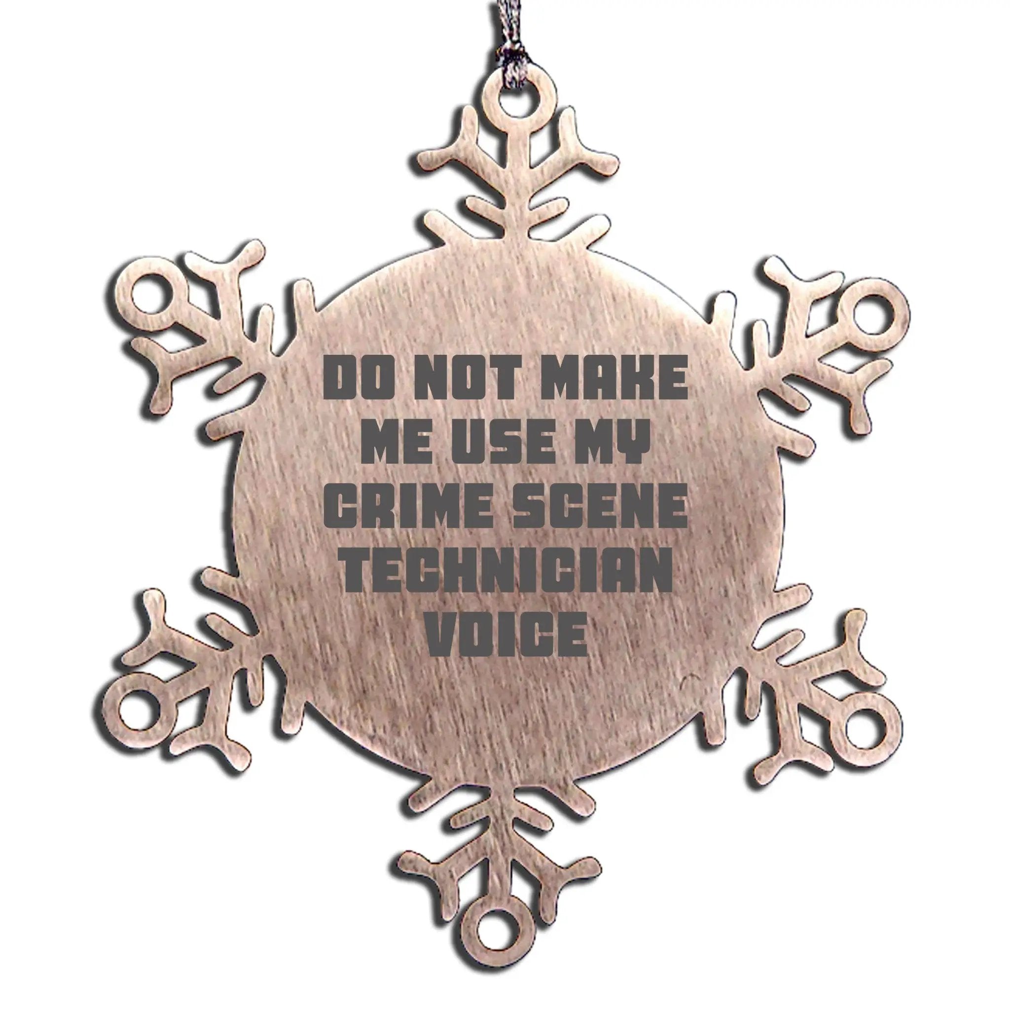 Crime Scene Technician Funny Snowflake Ornaments for Christmas Unique Gifts