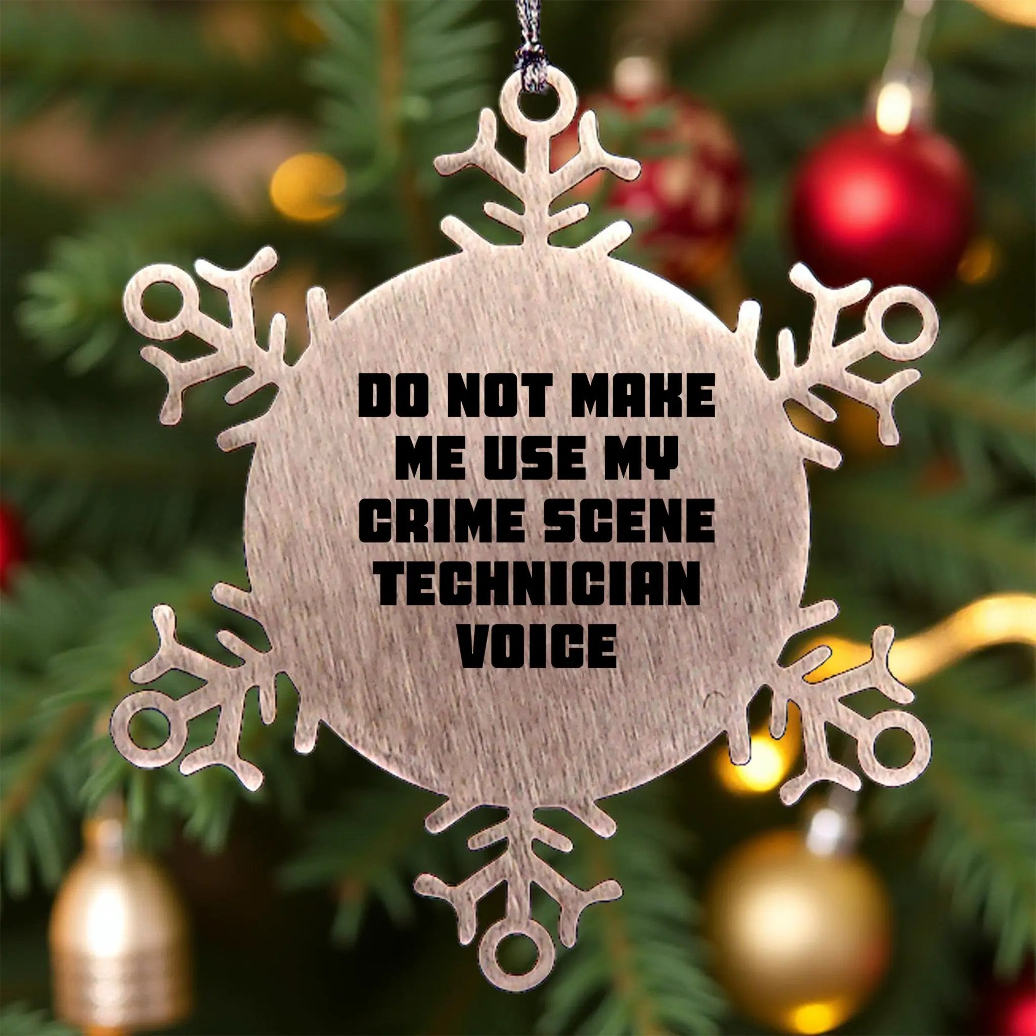 Crime Scene Technician Funny Snowflake Ornaments for Christmas Unique Gifts