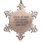 Developer Snowflake Ornament Necklace Funny Look At You Becoming A Developer Gift