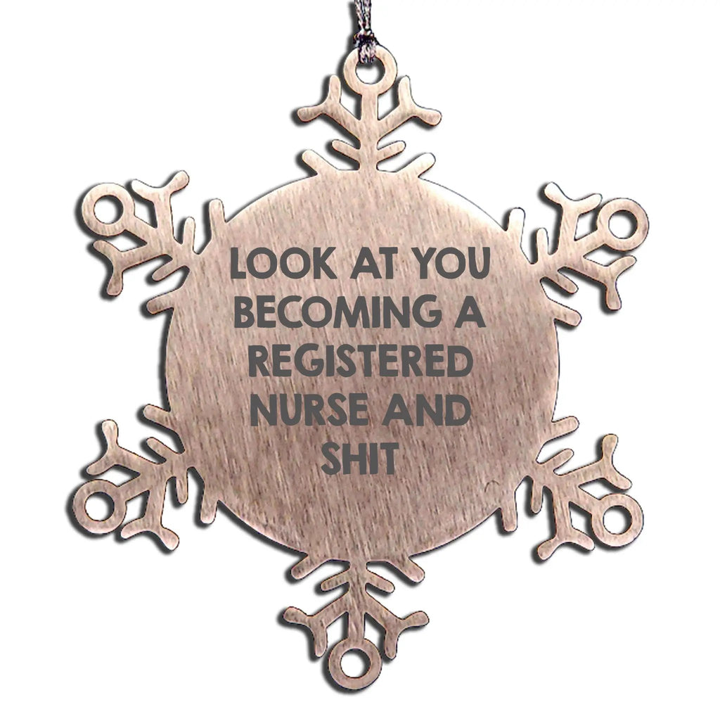 Unique Gifts from Friends to Registered Nurses, Funny Snowflake Ornament, Christmas Unique Gifts for Men, Women, Coworkers, Family