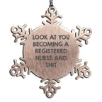 Unique Gifts from Friends to Registered Nurses, Funny Snowflake Ornament, Christmas Unique Gifts for Men, Women, Coworkers, Family