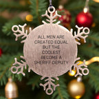 Sheriff Deputy Snowflake Ornament All Men Are Created Equal For Christmas