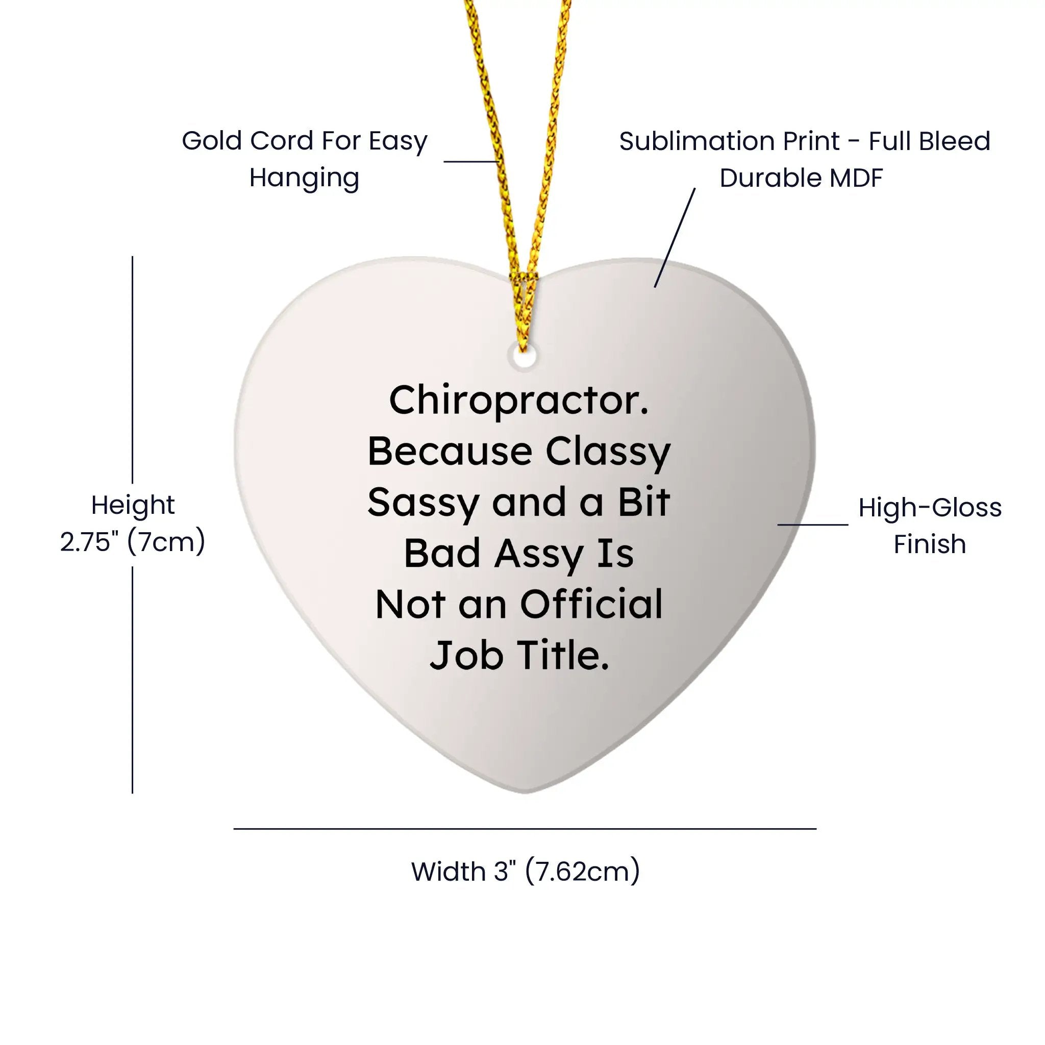Chiropractor Heart Ornament Classy Sassy Bad Assy Gift For Christmas