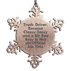 Truck Driver Ornament Classy Sassy Fearless Snowflake Keepsake