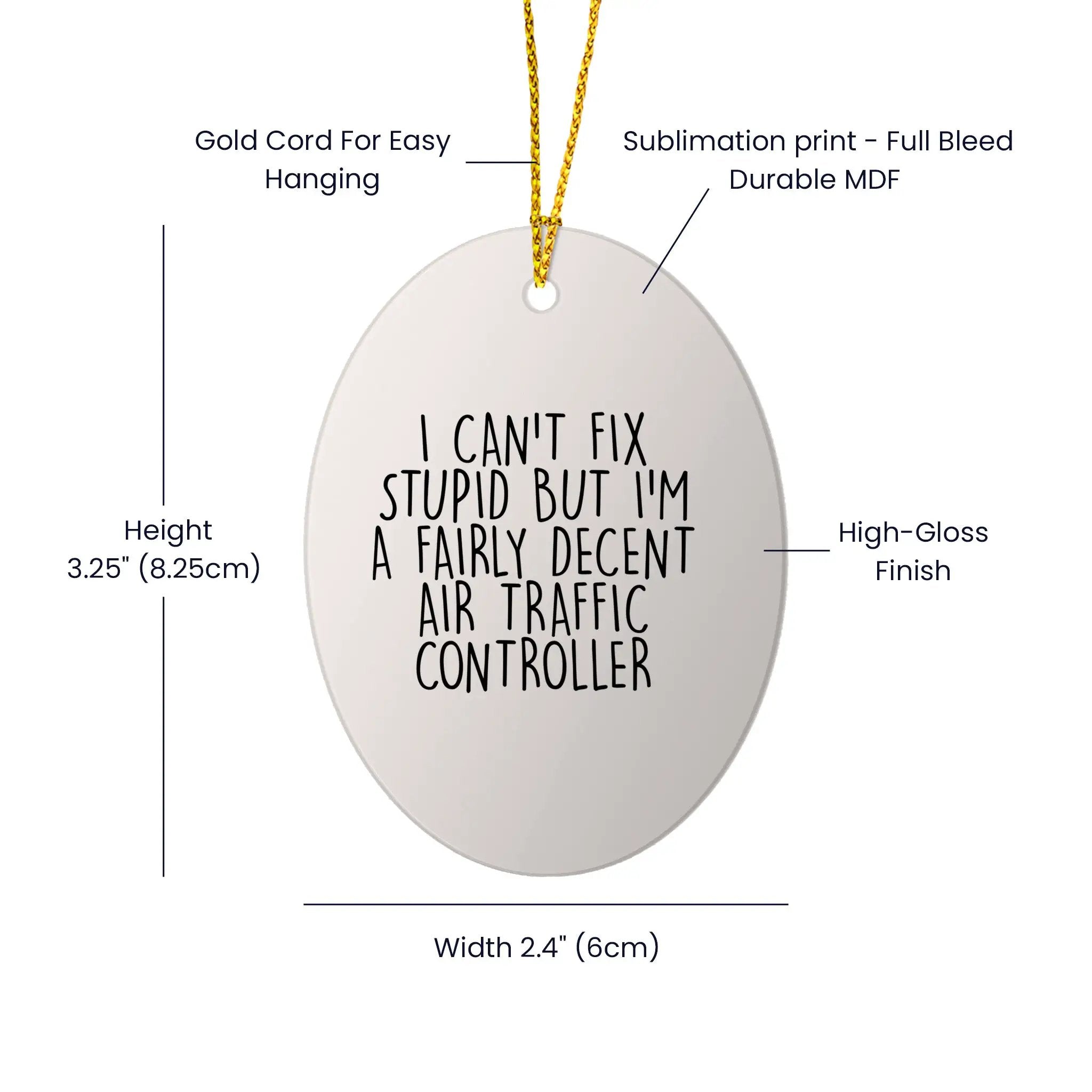 Air Traffic Controller Ornament I Cant Fix Stupid Gift Idea