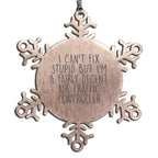 Air Traffic Controller Snowflake Ornament I Cant Fix Stupid Gift Idea