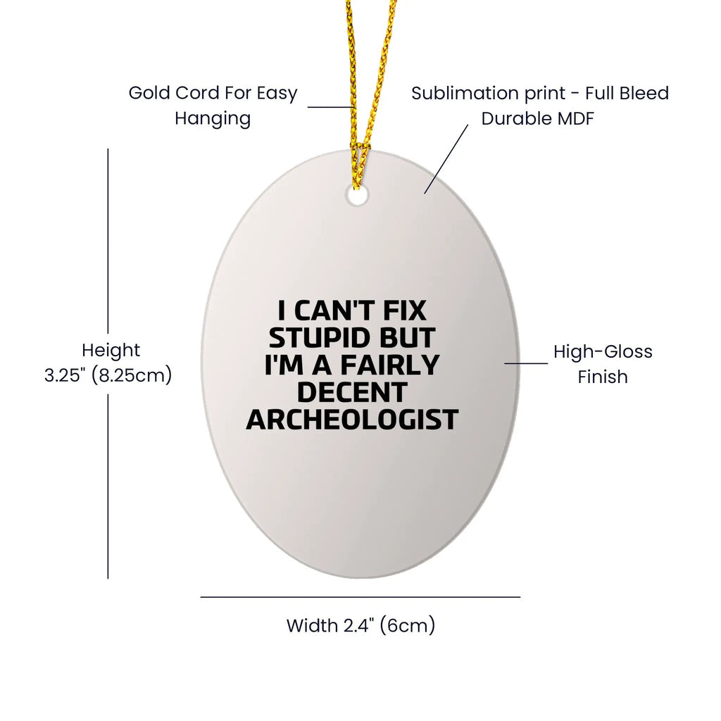 Archaeologist Oval Ornament I Cant Fix Stupid Christmas Gift