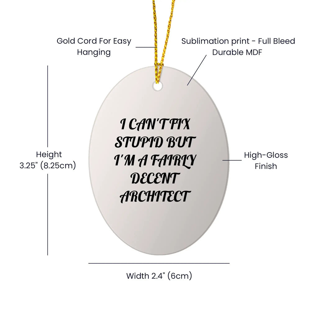 Architect Ornament Cant Fix Stupid But Im A Fairly Decent Architect Great Gift
