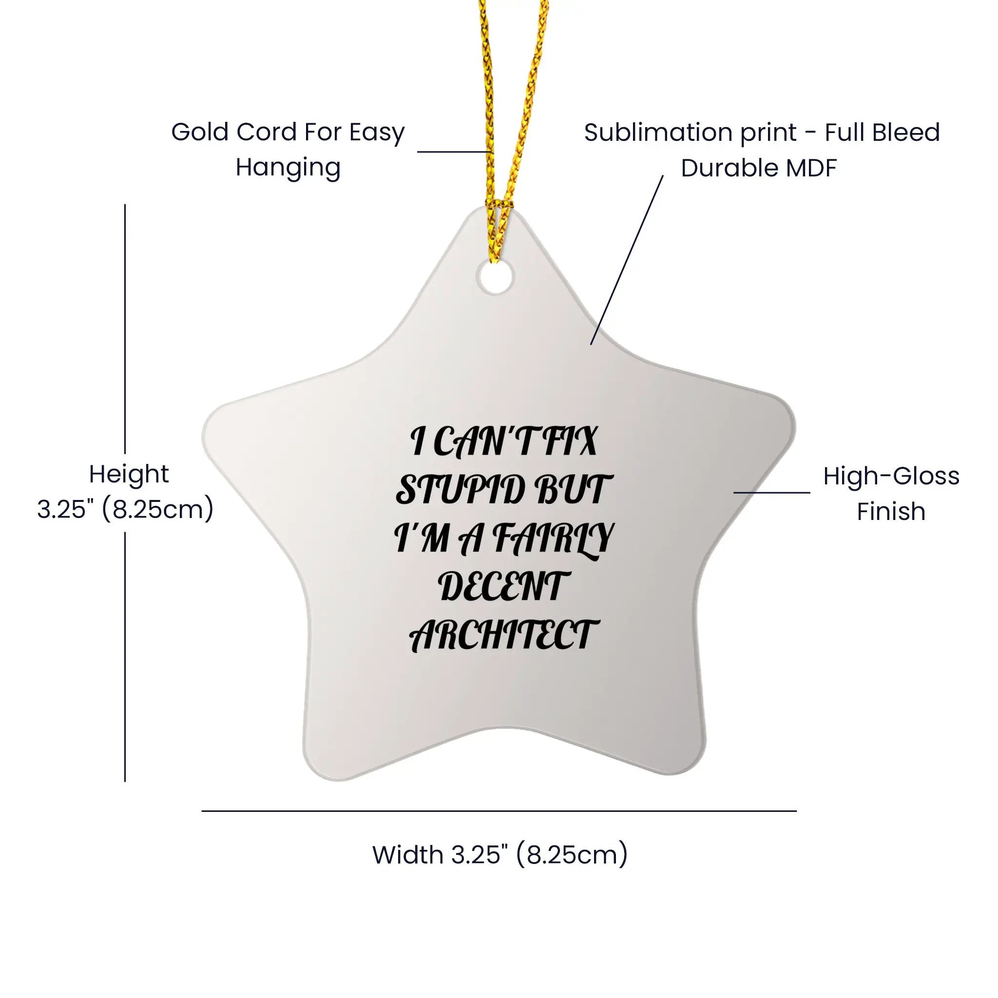 Architect Star Ornament Fairly Decent Architect Perfect Gift