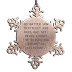 Assistant Snowflake Ornament Never Forget Reason You Became An Assistant Gift