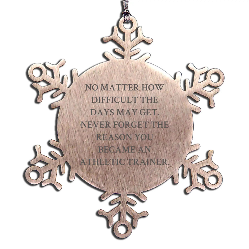 Athletic Trainer Snowflake Ornament Never Forget The Reason Gift