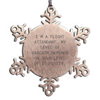 Flight Attendant Snowflake Ornament Sarcasm Depends On You Gift For Christmas