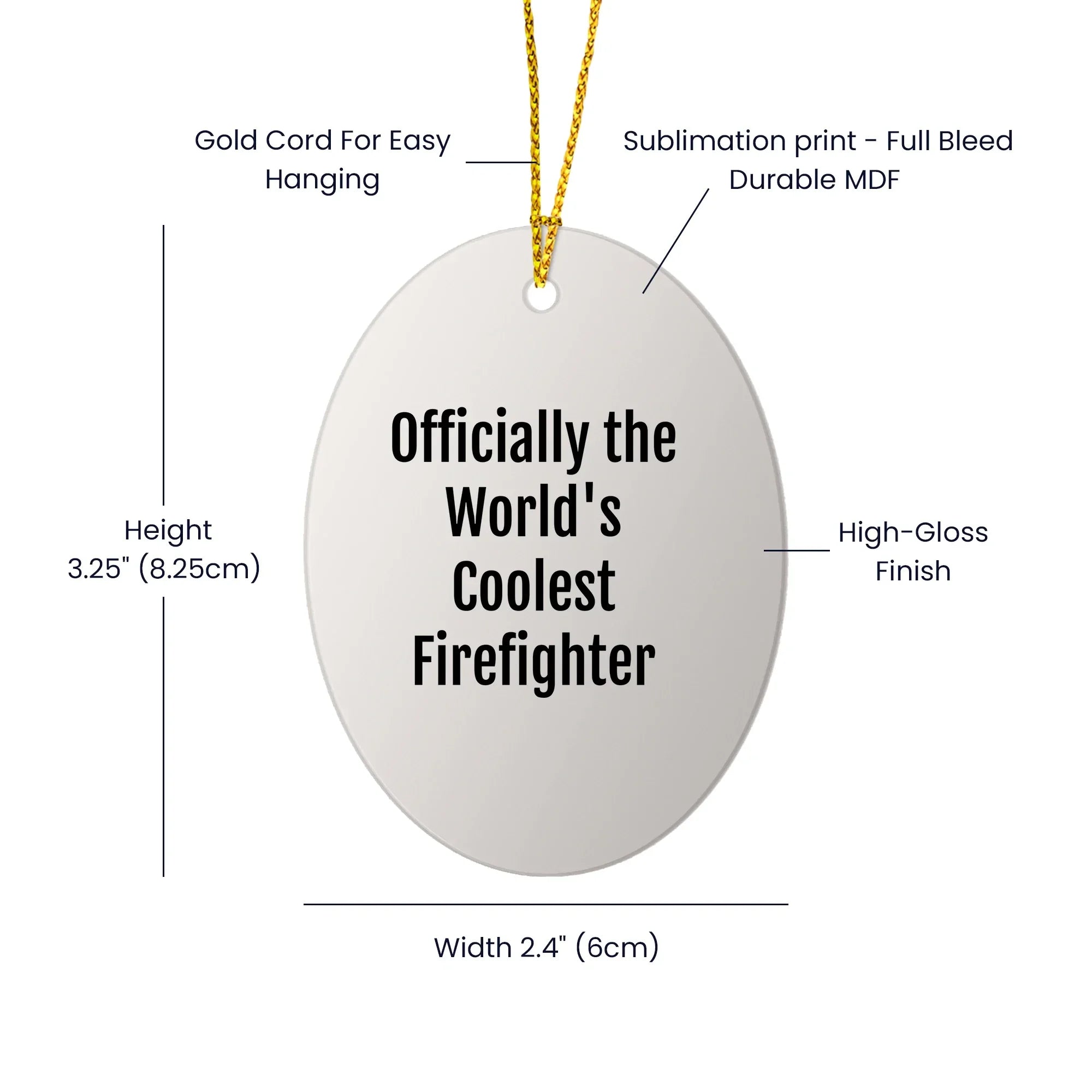 Funny Firefighter Oval Ornament Gifts from Friends for Men, Christmas Unique