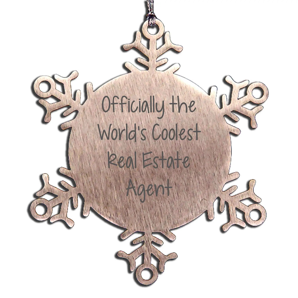 Real Estate Agent Snowflake Ornament World's Coolest Gift