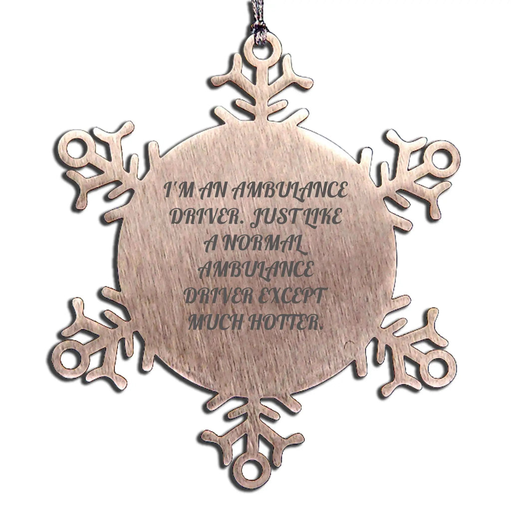 Ambulance Driver Unique Snowflake Ornament Gift for EMTs