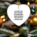 Carpenter Heart Ornament, If At First You Don't Succeed, Gifts from Friends, Funny Quote, Christmas