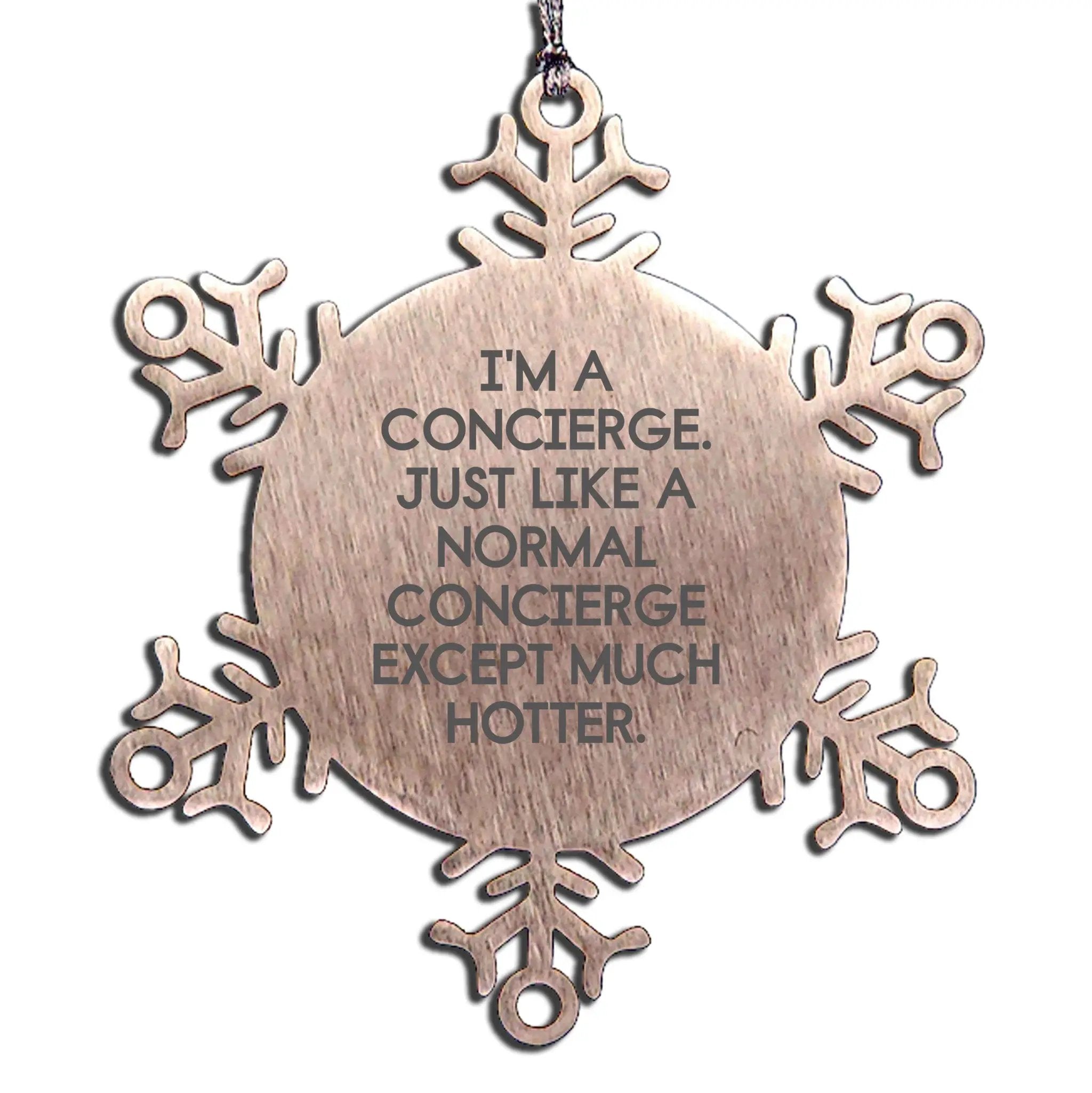 Concierge Snowflake Ornament Shatterproof Stainless Office Gift