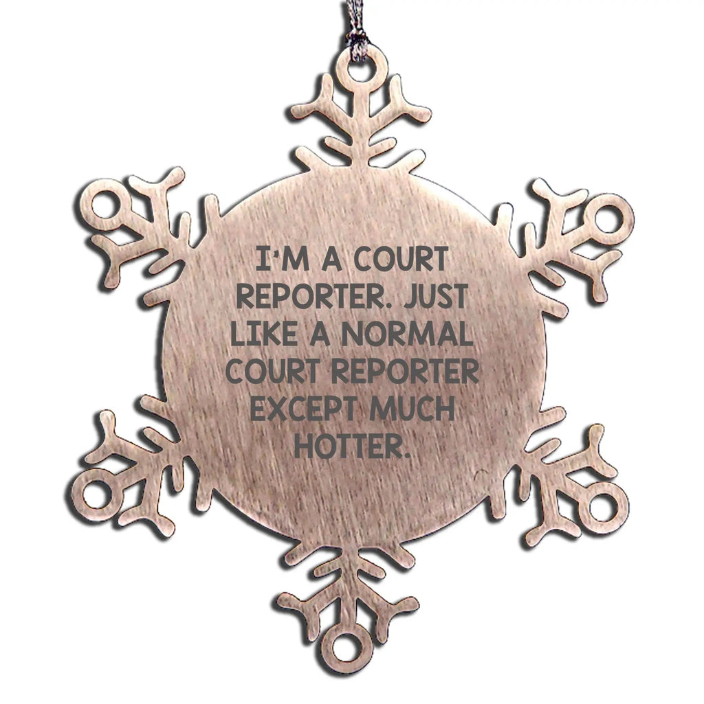 Court Reporter Snowflake Ornament Stainless Steel Shatterproof Christmas Gift