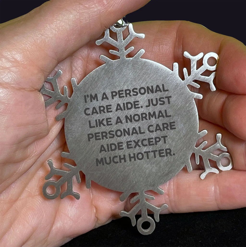 Personal Care Aide Snowflake Ornament Stainless Steel Gift Christmas Hotter