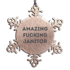 Janitor Snowflake Ornament F--king Quote Stainless Gift For Christmas