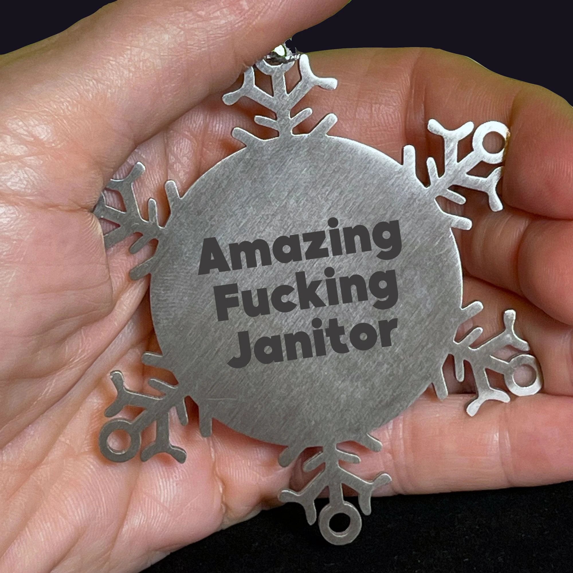 Janitor Snowflake Ornament Amazing Gift for Co workers