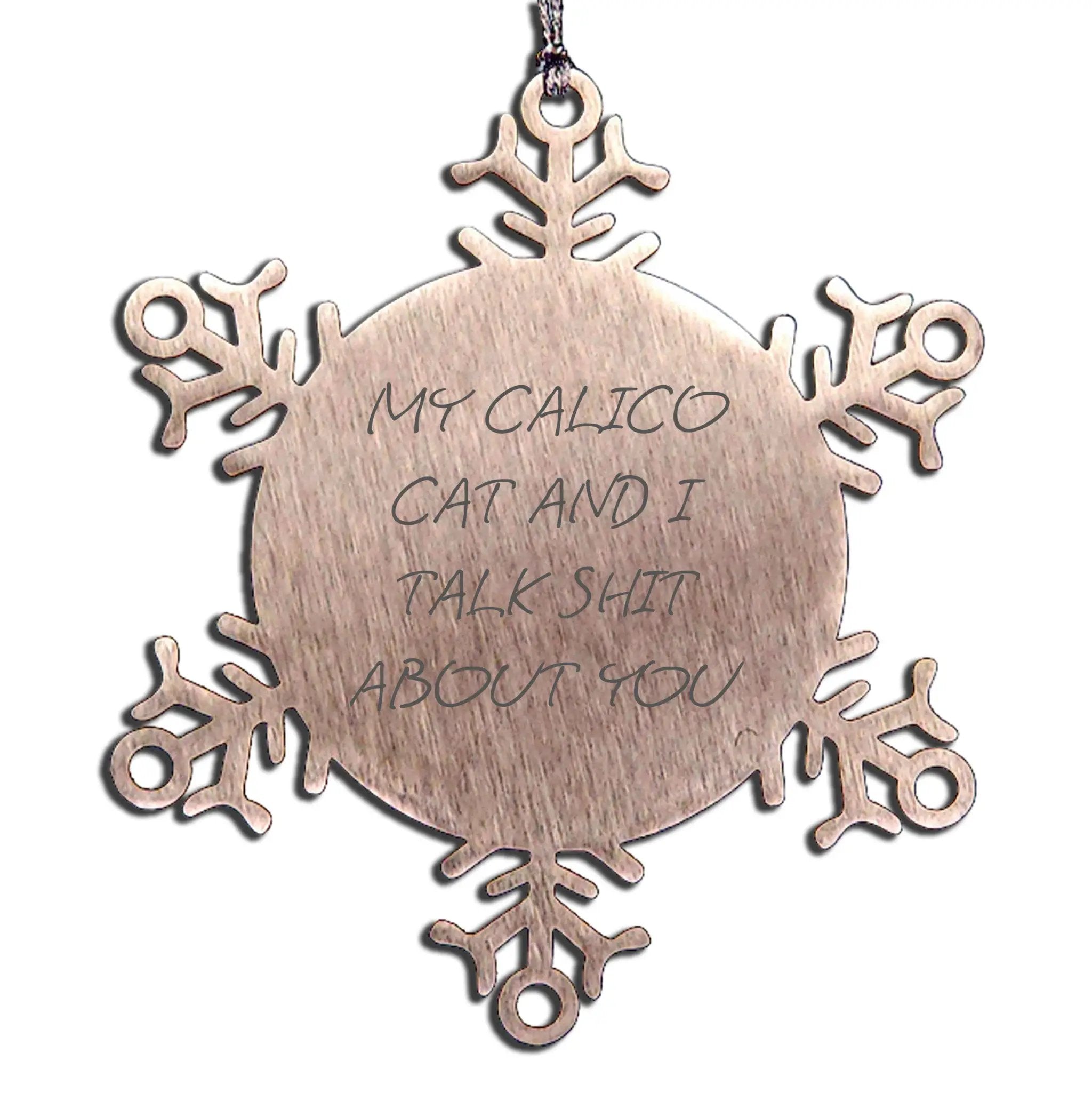 Calico Cat Snowflake Ornament Shatterproof Gift Christmas