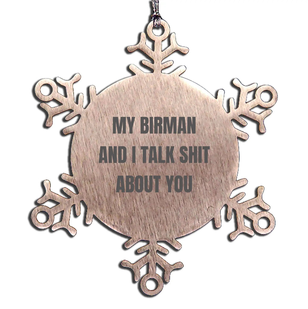 Birman Cat Snowflake Ornament Stainless Steel Shatterproof