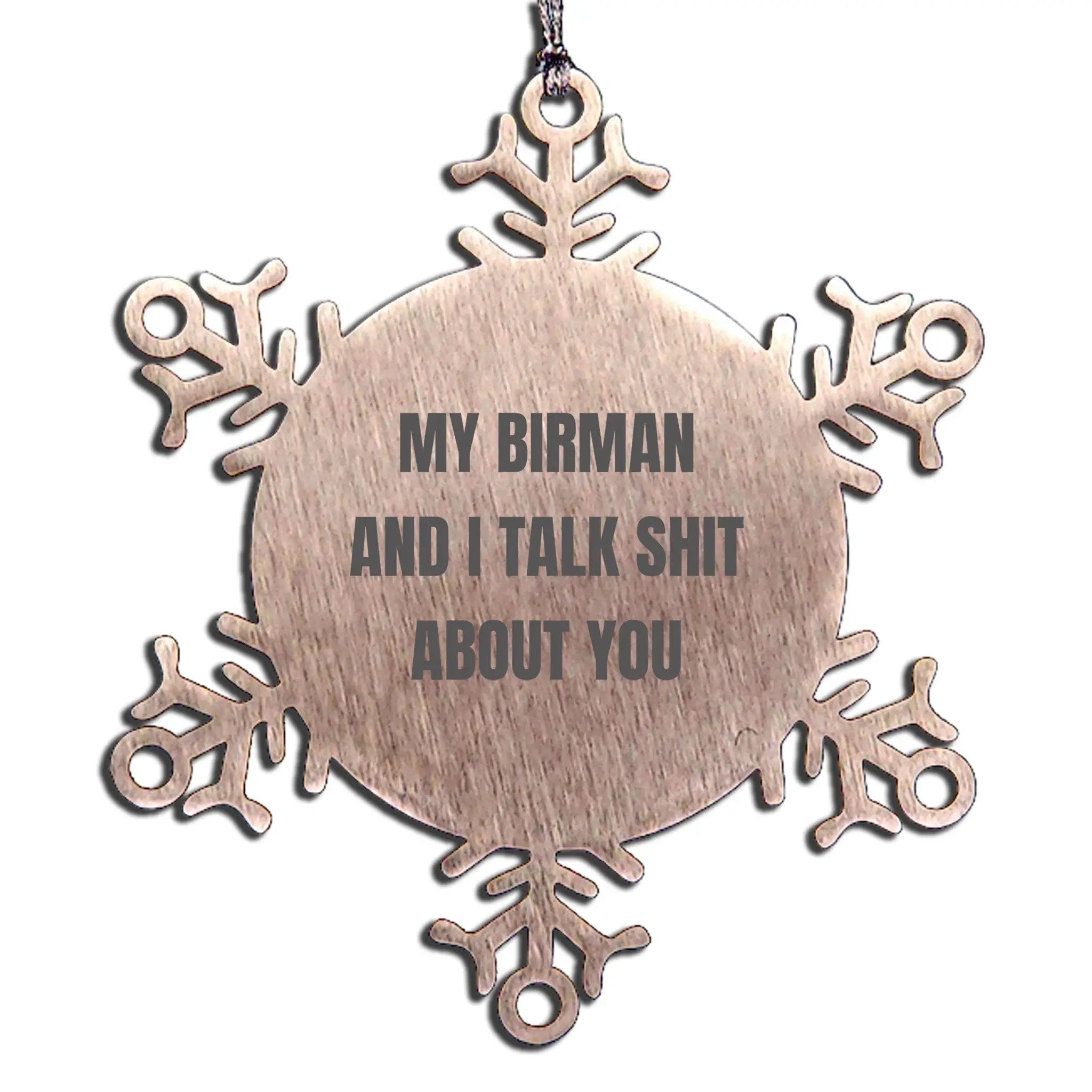 Birman Cat Snowflake Ornament Stainless Steel Shatterproof