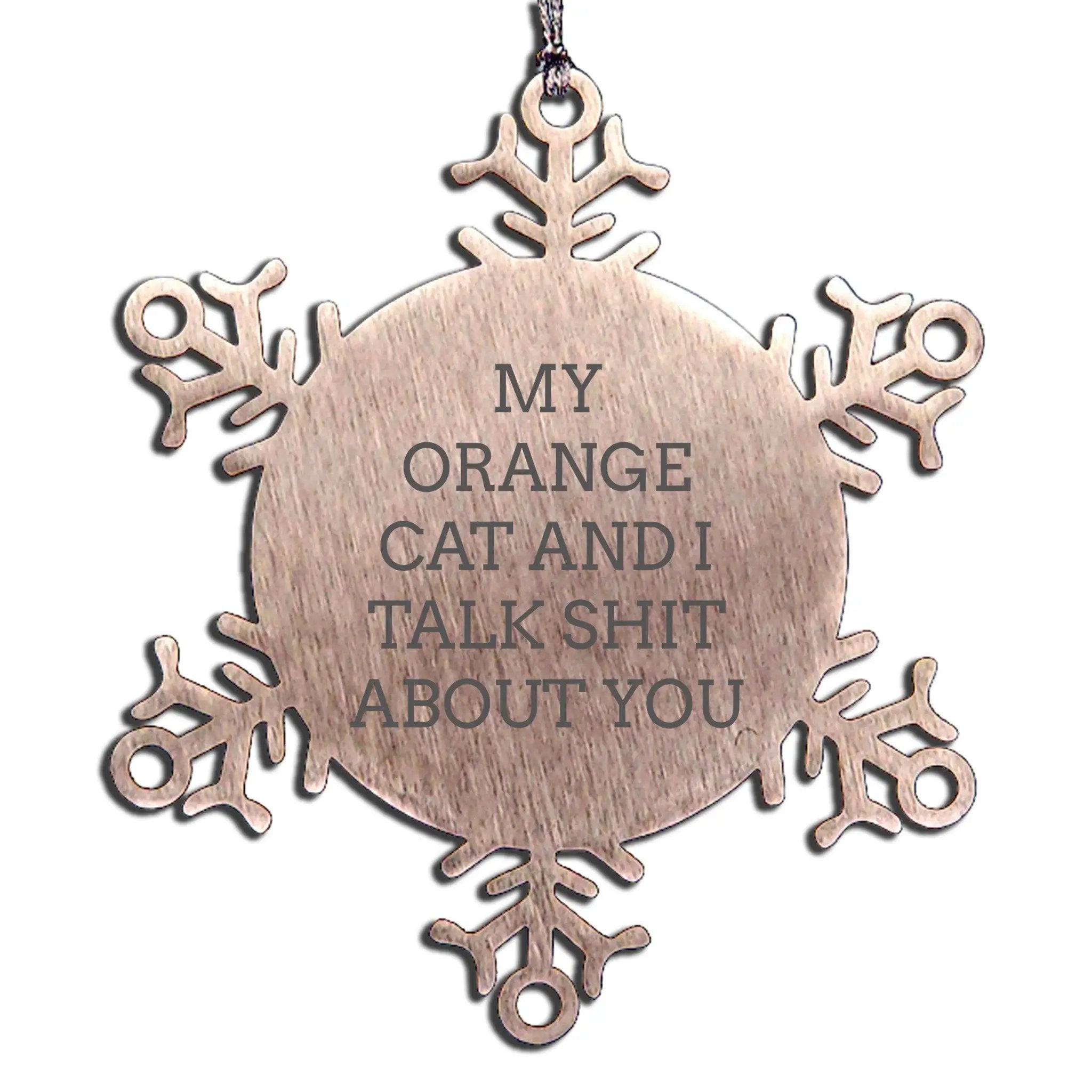 Orange Cat Ornament My Orange Cat And I Talk Shit About You Cat Lovers Gift