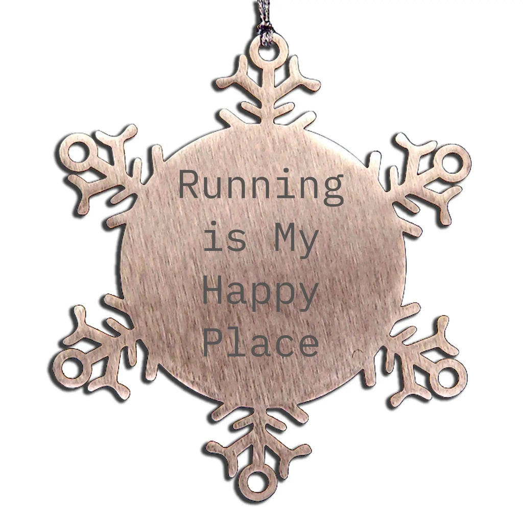 Runner Snowflake Ornament Running Is My Happy Place Christmas Gift