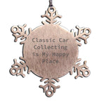 Classic Car Collector Snowflake Ornament Is My Happy Place
