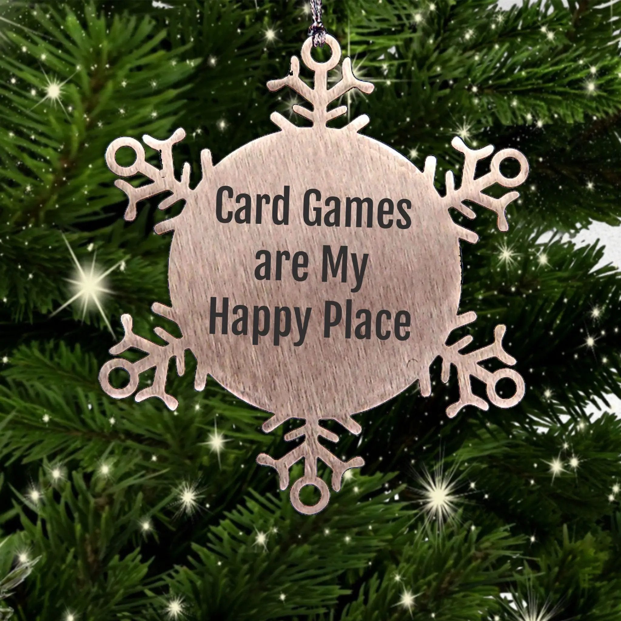 Card Games Are My Happy Place Snowflake Ornament Gift