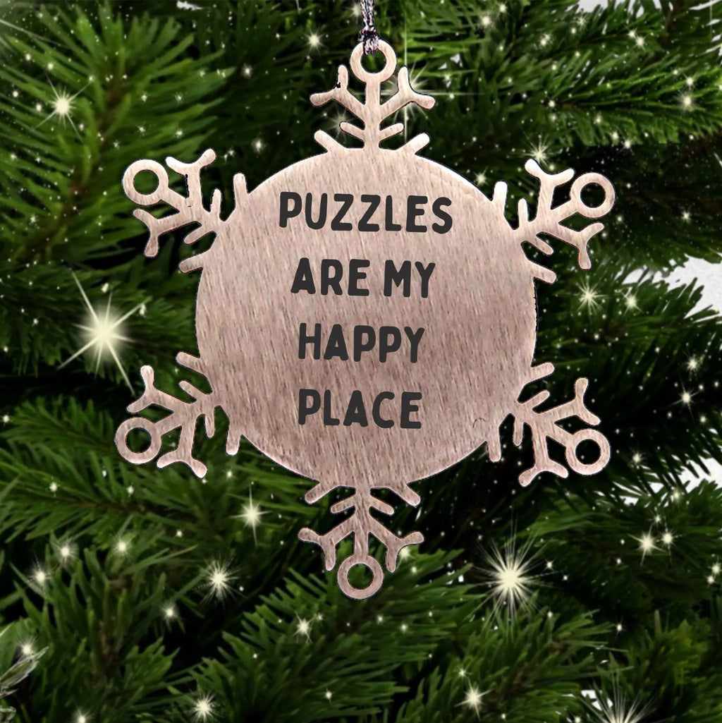 Puzzle Lover Ornament Puzzles Are My Happy Place Great Gift