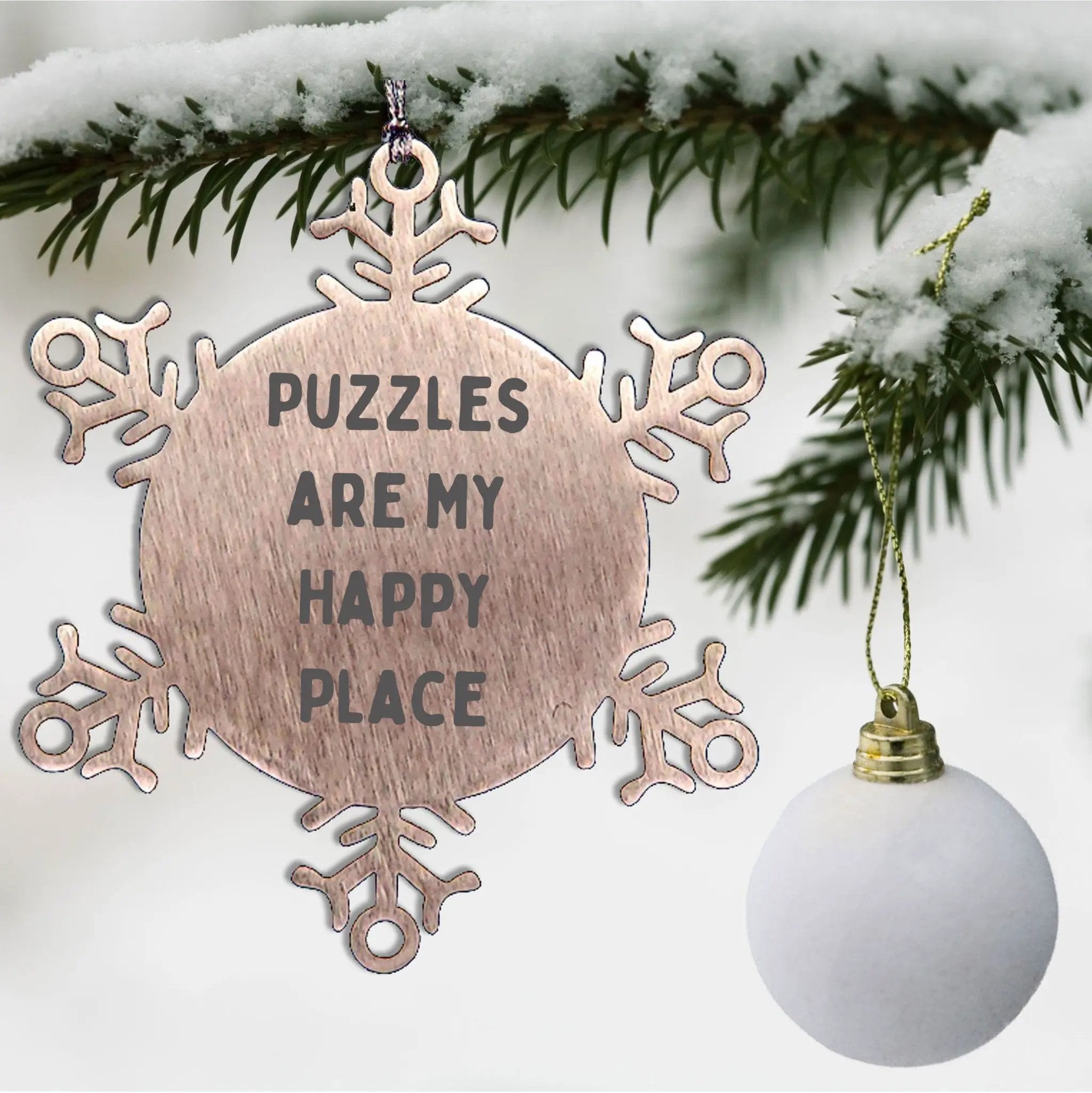Puzzle Lover Ornament Puzzles Are My Happy Place Great Gift
