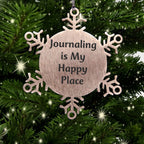 Journaler Snowflake Ornament Journaling Is My Happy Place Gift for Friends