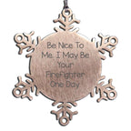 Funny Firefighter Gifts, Keep Calm Snowflake Ornament, Unique Christmas Unique Gifts from Family, Friends, Coworkers
