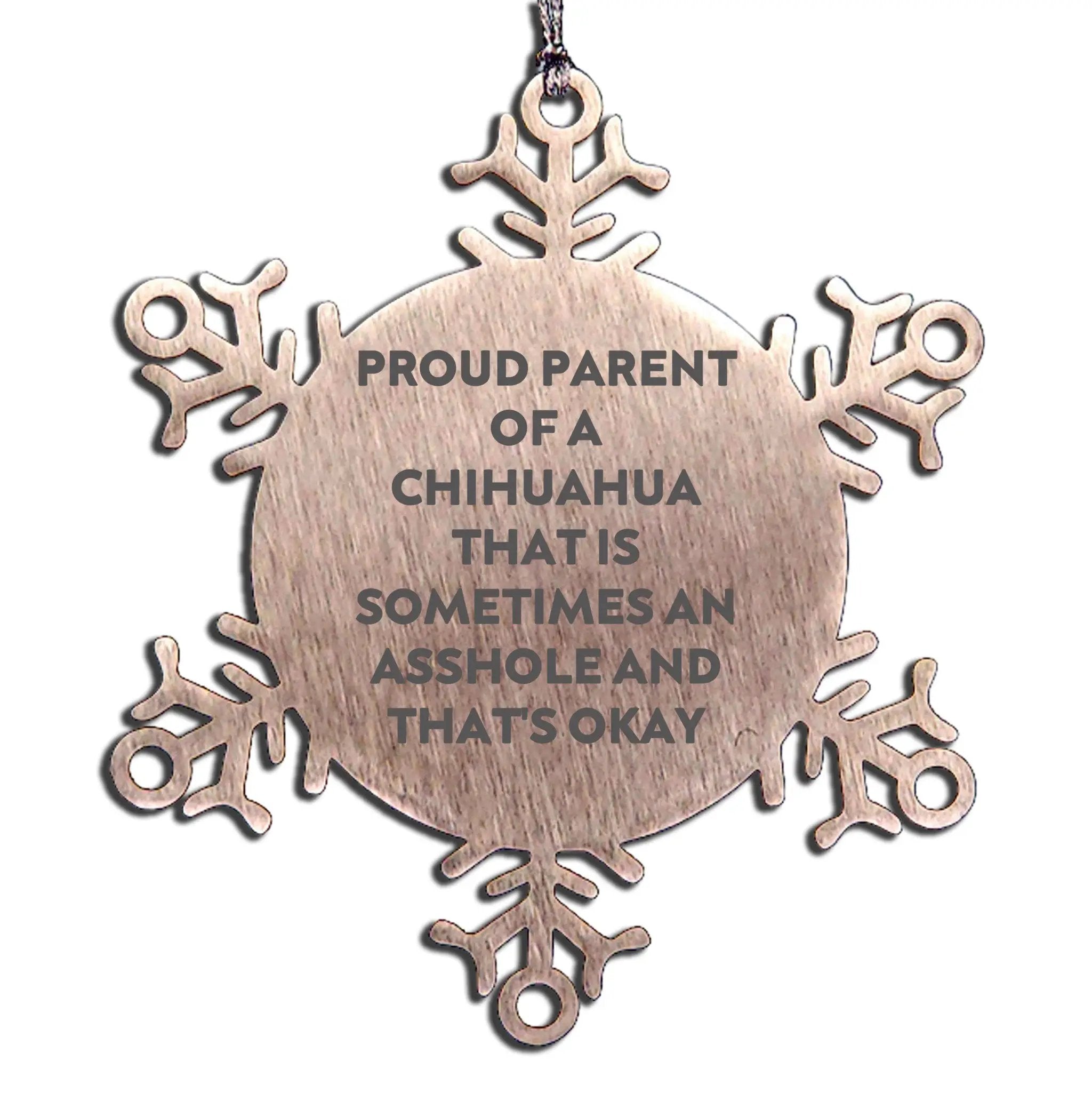 Funny Chihuahua Snowflake Ornament For Dog Moms Christmas Gift For Chihuahua Lovers