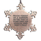 Gordon Setter Snowflake Ornament Sometimes An Asshole Gift For Christmas