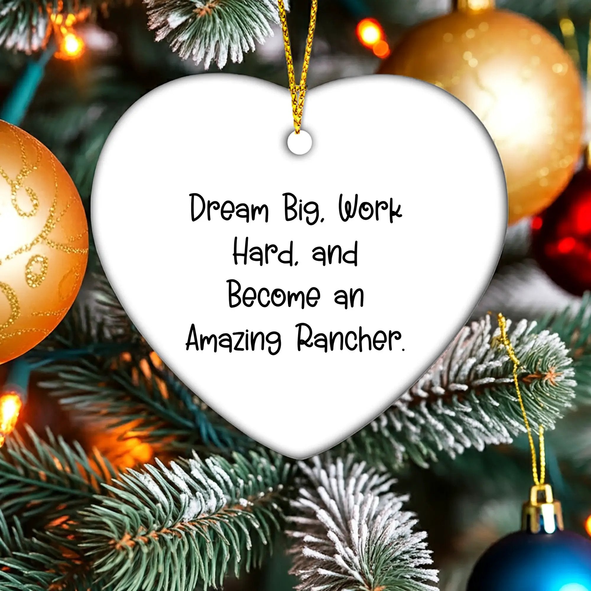 Rancher Inspirational Heart Ornament High Gloss Finish Gift - Mallard Moon