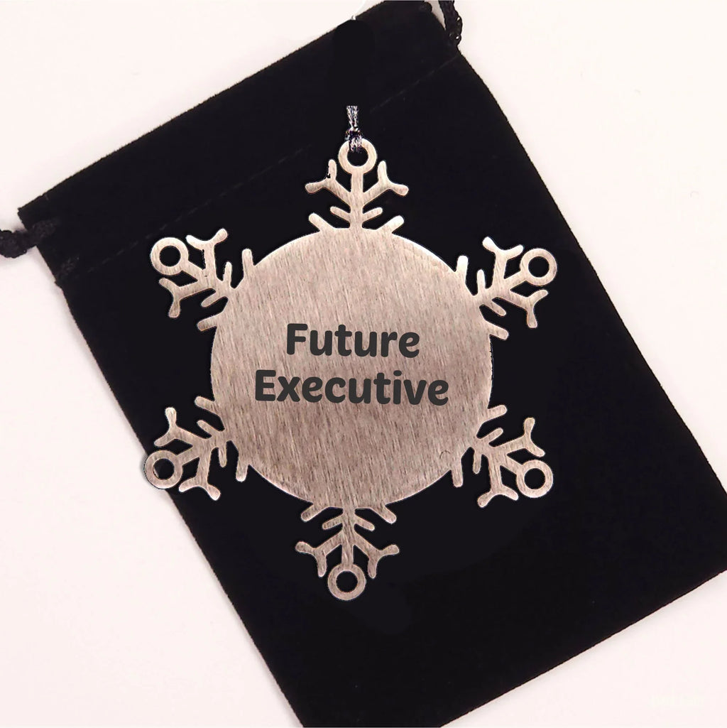 Funny Executive Gifts from Friends Unique Snowflake Ornament, Inspirational Quote for Future Executive, Christmas Unique Gifts for Men