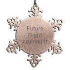 Funny Future Flight Attendant Snowflake Ornament Gifts from Friends, Unique Christmas Unique Gifts for Flight Attendant Men, Stainless Steel Keepsake