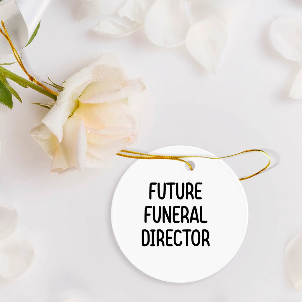 Funny Future Funeral Director Gifts for Him from Friends, Christmas Circle Ornament