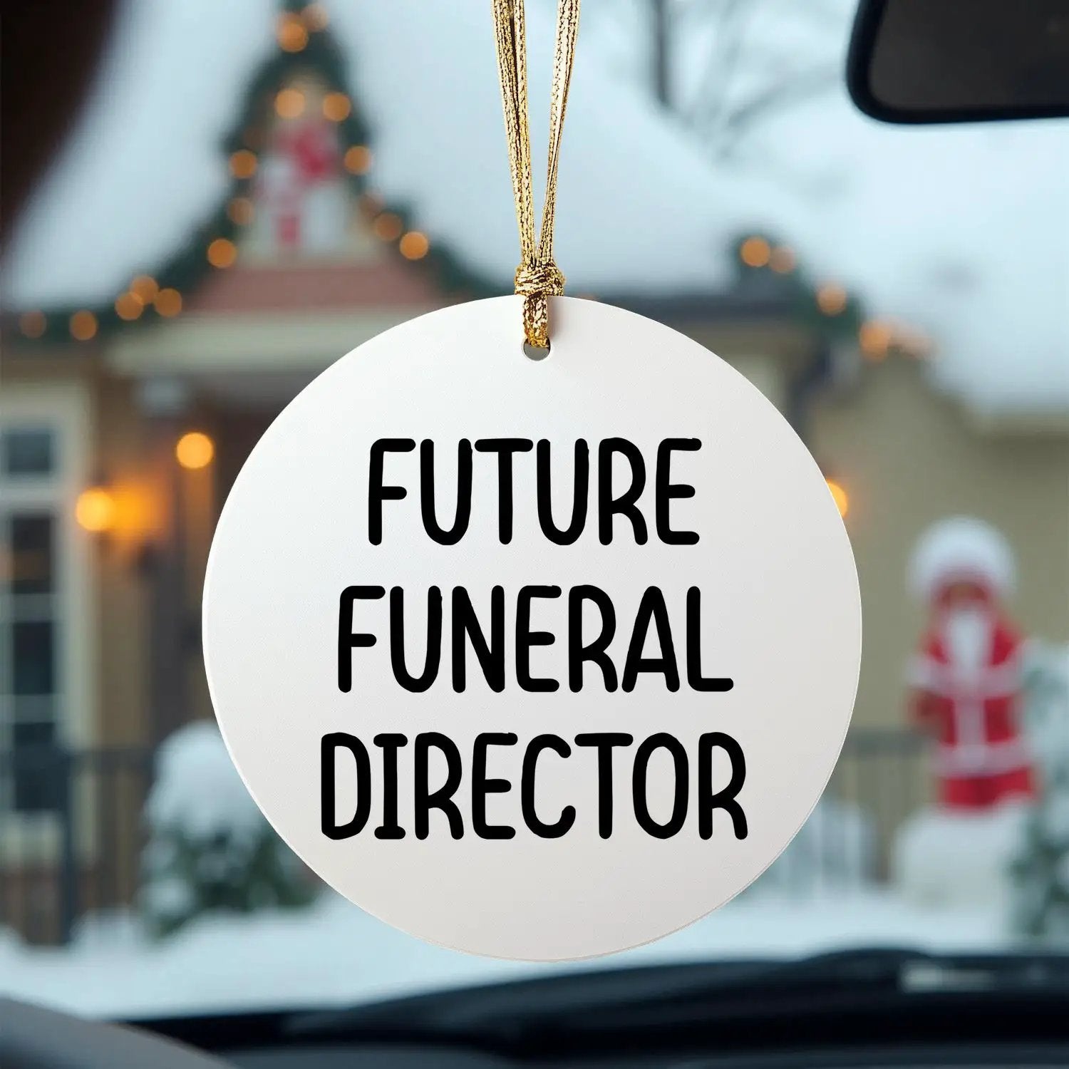Funny Future Funeral Director Gifts for Him from Friends, Christmas Circle Ornament