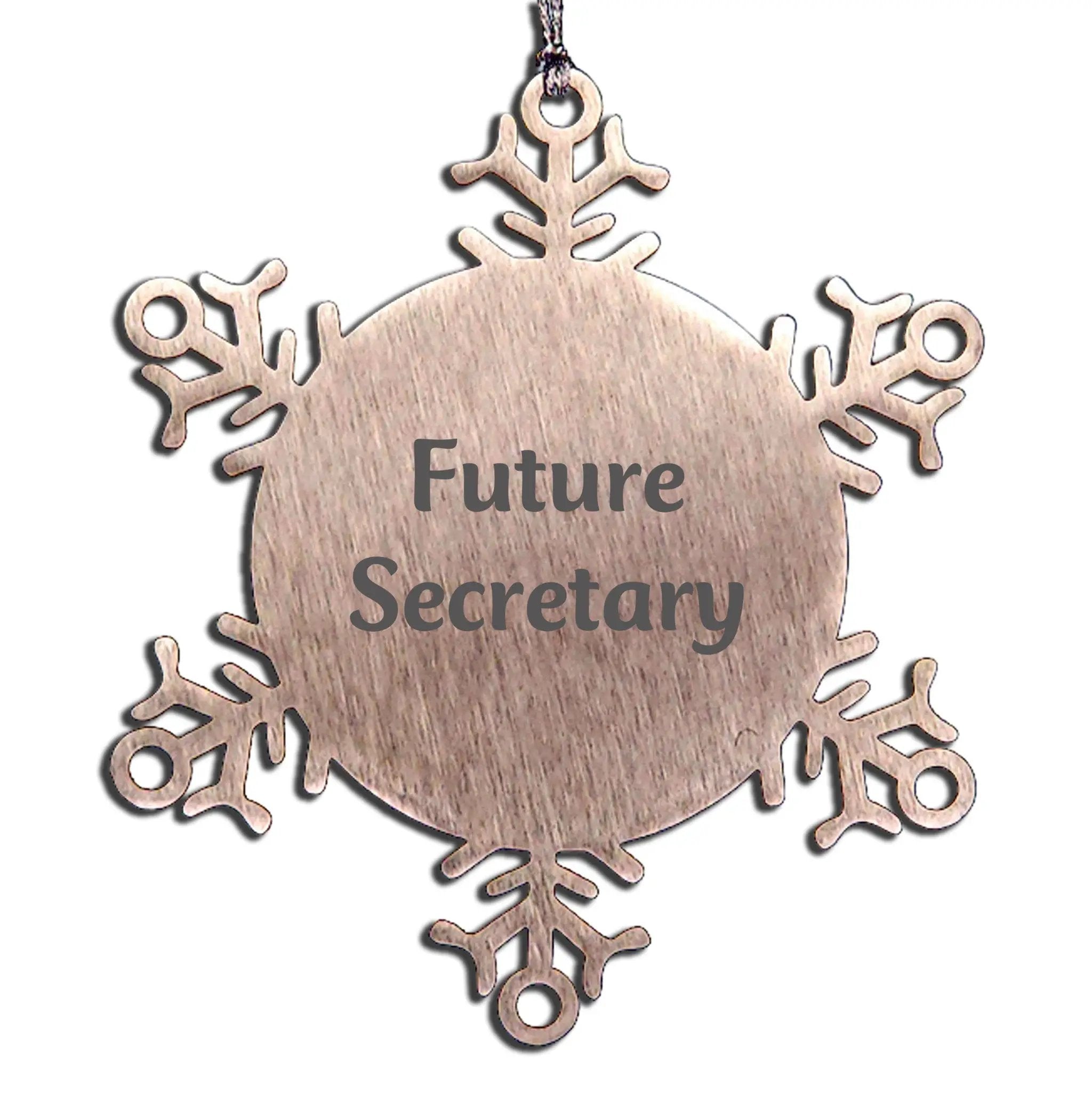 Funny Future Secretary Christmas Snowflake Ornament