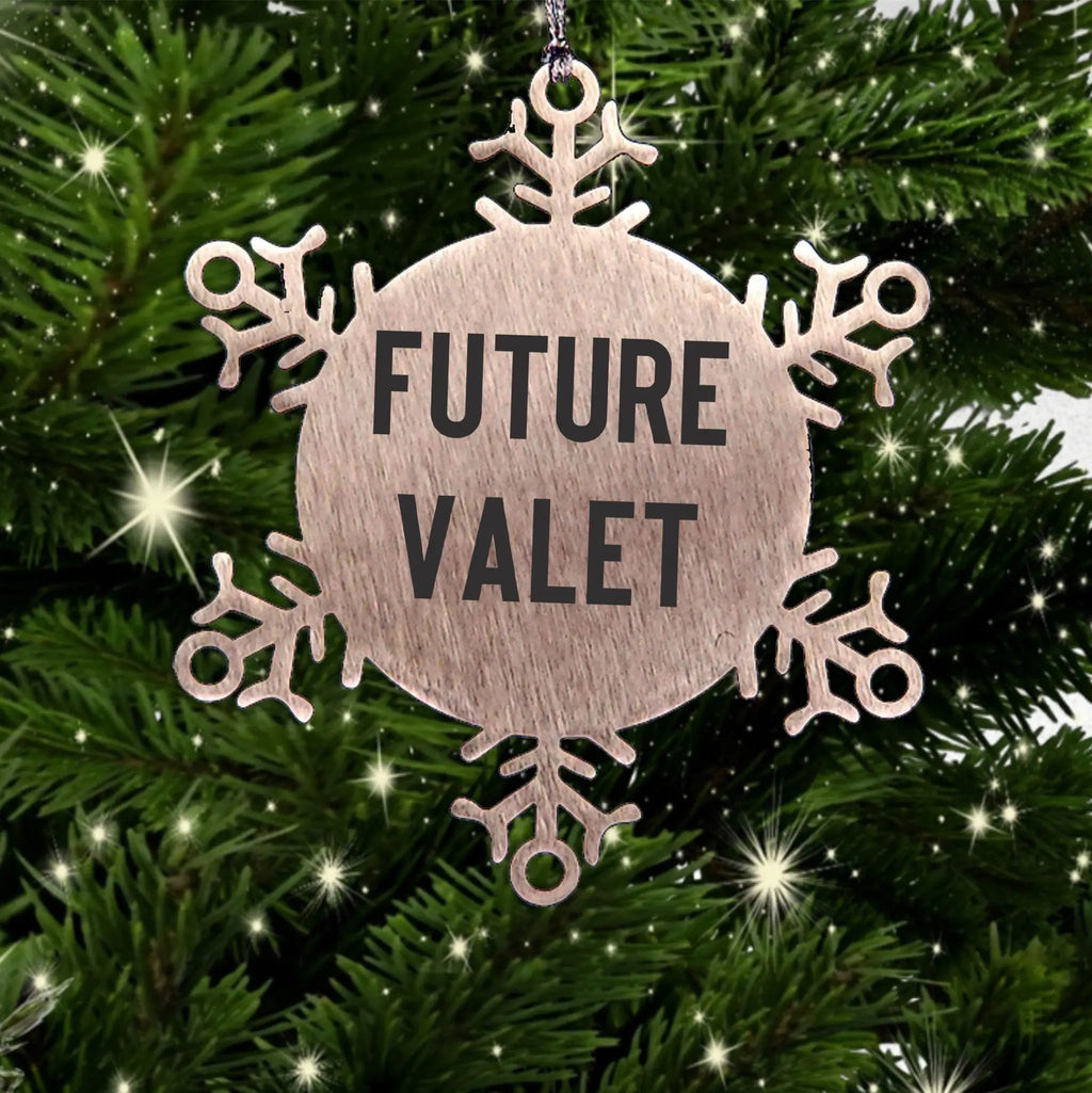 Funny Future Valet Snowflake Christmas Tree Ornament
